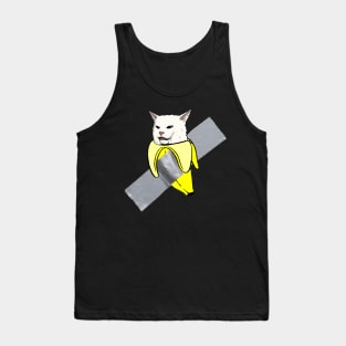 funny cat meme and the Banana duct-taped to the wall Tank Top